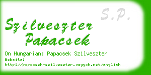 szilveszter papacsek business card